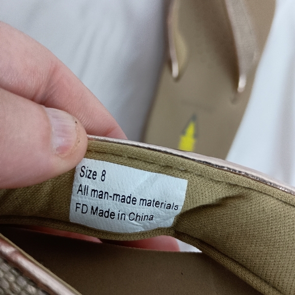 Volatile Gold Summer Mob Wife Snake Skin Animal Print Flip Flops (#8) - Picture 2 of 6